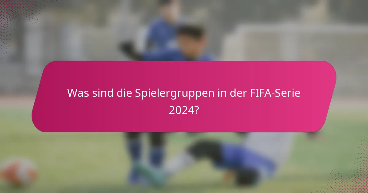 Was sind die Spielergruppen in der FIFA-Serie 2024?