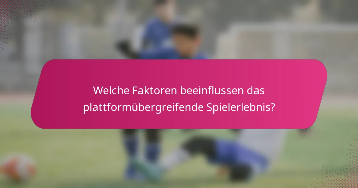 Welche Faktoren beeinflussen das plattformübergreifende Spielerlebnis?