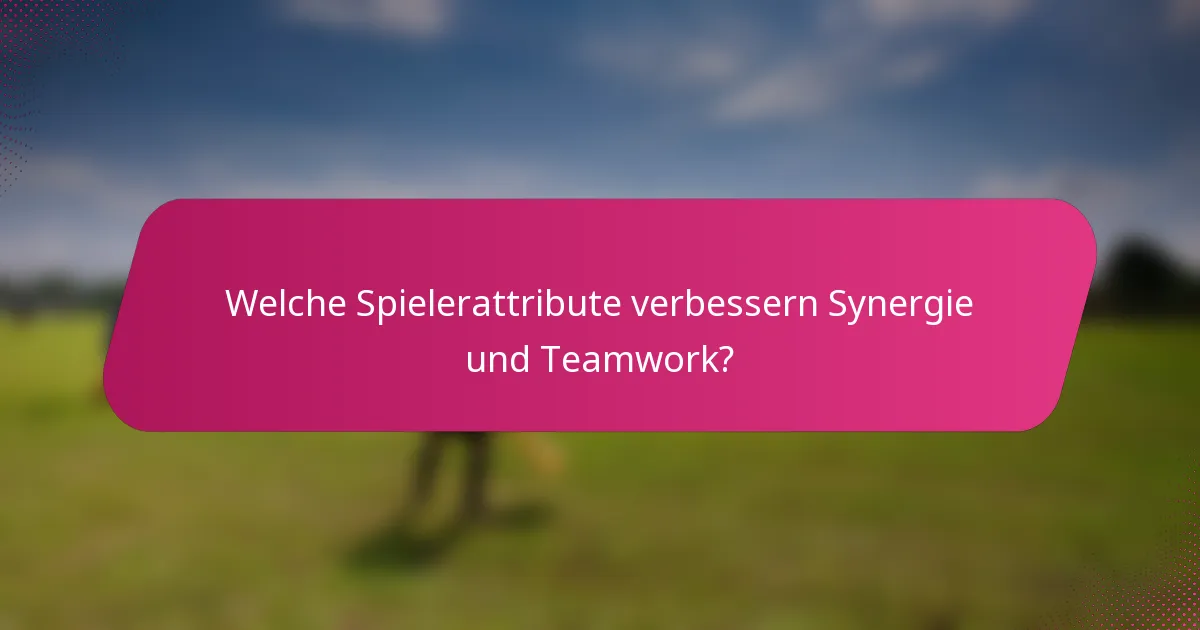 Welche Spielerattribute verbessern Synergie und Teamwork?